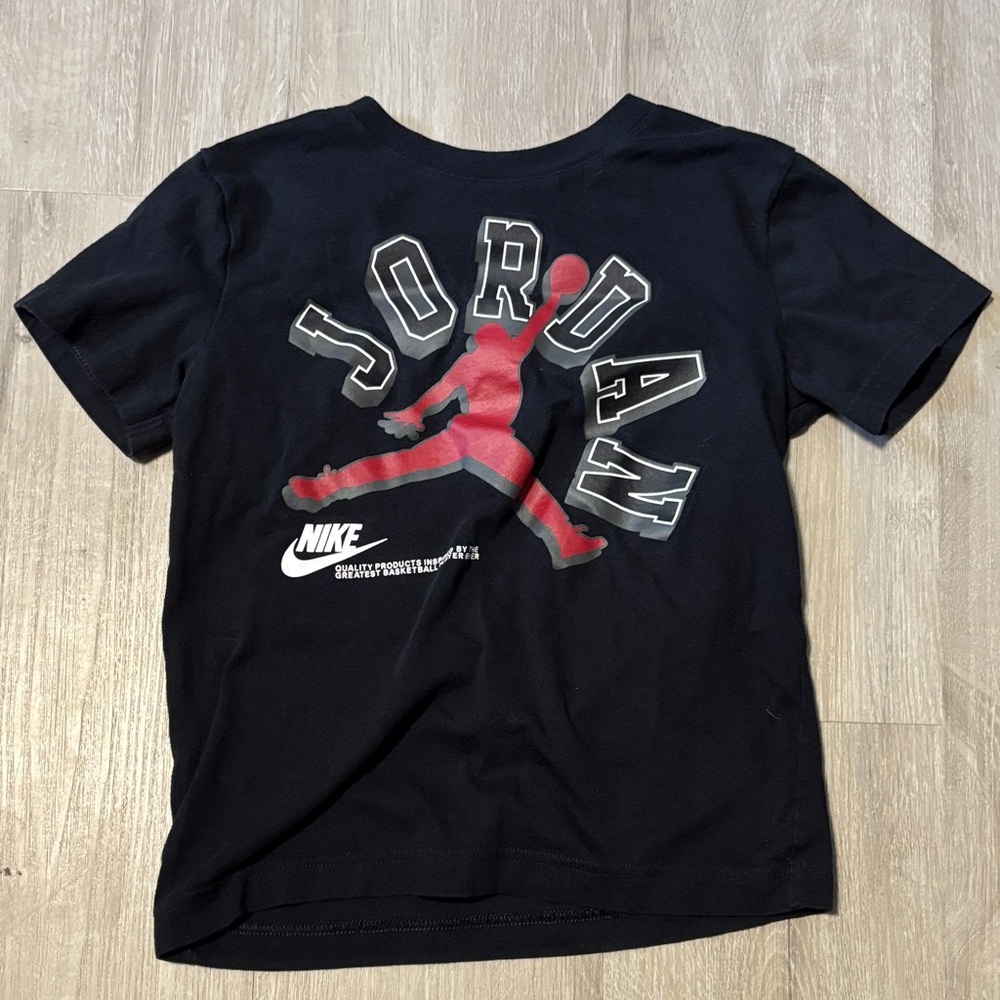Jordan Nike Black‎ T-Shirt with Red Jordan Graphic